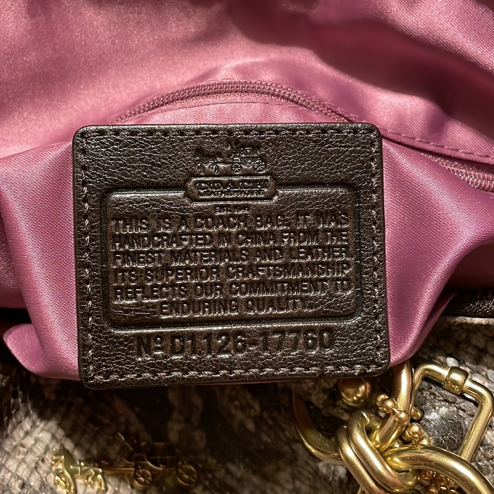 Coach Madison Embossed Python Sophia Satchel Purp… - image 4